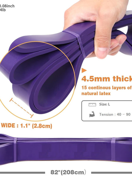 Heavy Pull up Resistance Loop Bands - Purple - 40 to 90 Lbs