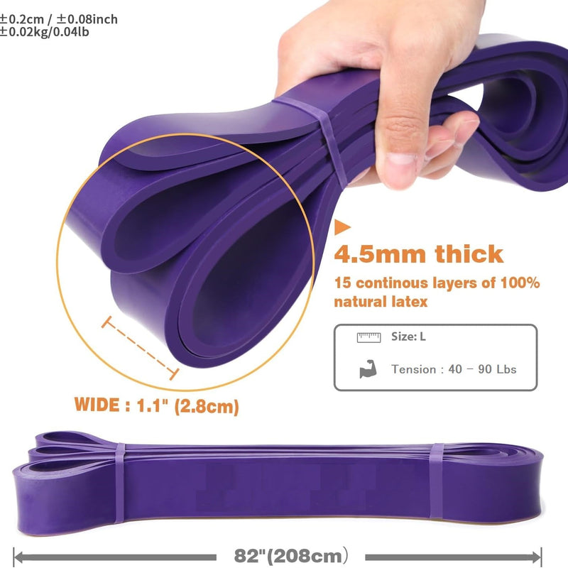 Heavy Pull up Resistance Loop Bands - Purple - 40 to 90 Lbs