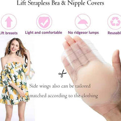 Medium Coverage Lightly Padded Silicon Stick-On Backless Push Up Bra