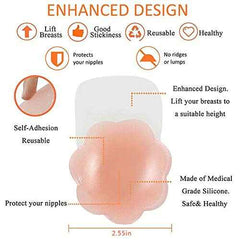 Medium Coverage Lightly Padded Silicon Stick-On Backless Push Up Bra