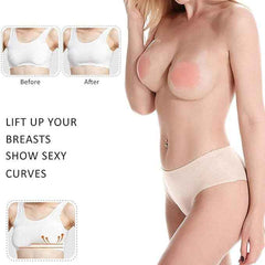 Medium Coverage Lightly Padded Silicon Stick-On Backless Push Up Bra