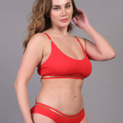 Brachy Women Padded Non Wired Lingerie Bra & Briefs Set