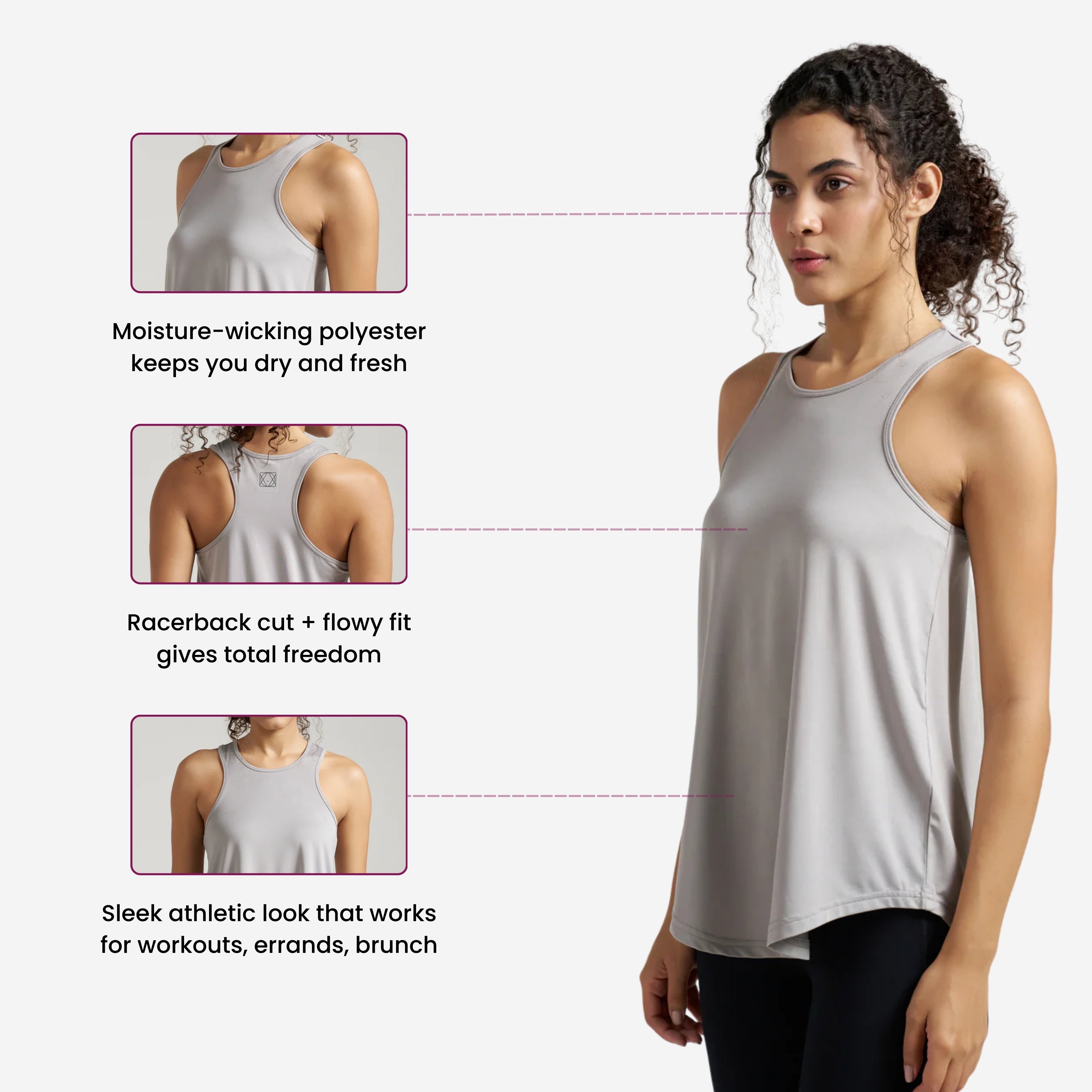 Munns & Mars Racerback Tank Top - Grey