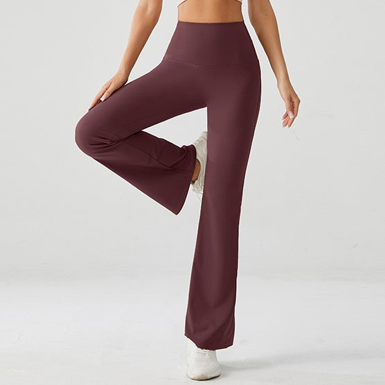 Velvet Wine Luxe High Rise Flare Yoga Pants