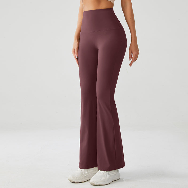 Velvet Wine Luxe High Rise Flare Yoga Pants