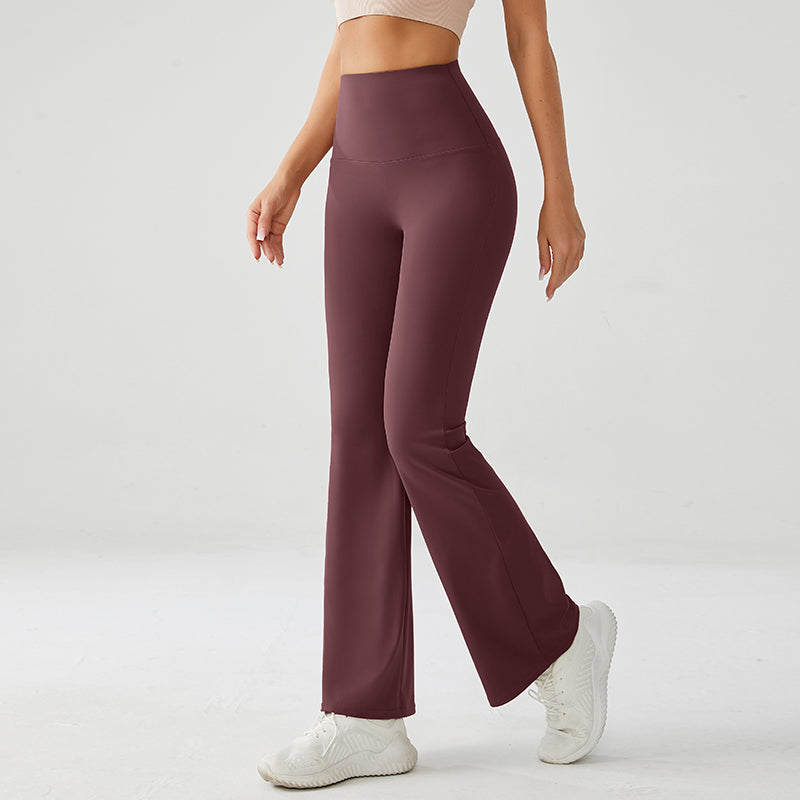 Velvet Wine Luxe High Rise Flare Yoga Pants