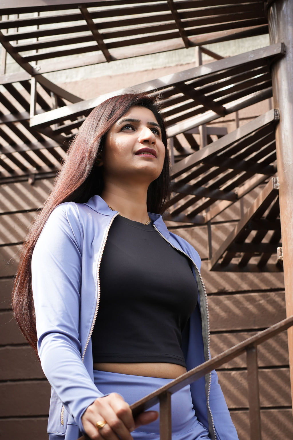 Wednesday workout jacket set-Powder Blue