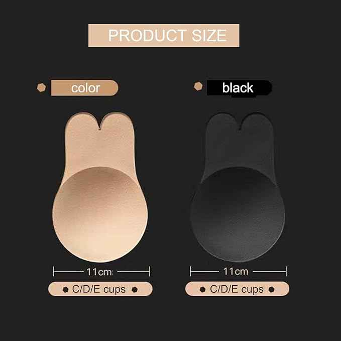 Brachy Women Pack Of 2 Sticky Adhesive Silicone Invisible Push Up Backless Strapless Nipple Cover Bra