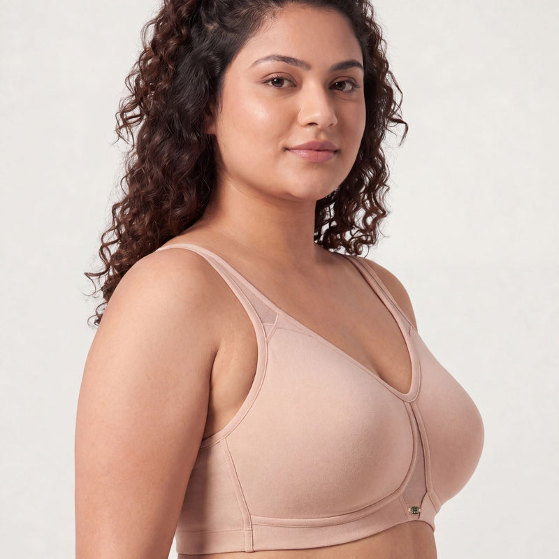Non Padded Non wired Full Coverage Spacer Fabric Cups Minimiser T-Shirt Bra