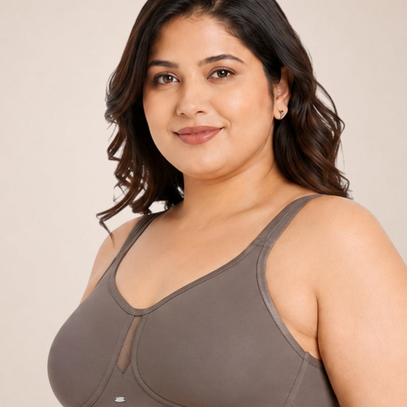 Full Coverage Minimizer Bra with No-Show Cups