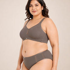 Full Coverage Minimiser Bra with High Waist Brief Set