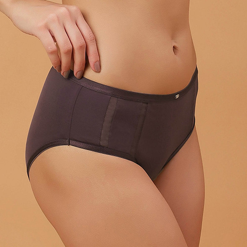 SOIE Woman - High Waist Full Coverage Mesh Panelled Brief - Panty -for Women