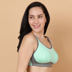 Medium Impact Lightly Padded Non Wired Extreme Coverage Sports Bra
