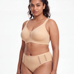 Full Coverage Minimiser Bra with High Waist Brief Set