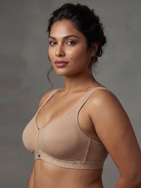 Non Padded Non Wired Stretch Cotton Full Coverage T-shirt Bra