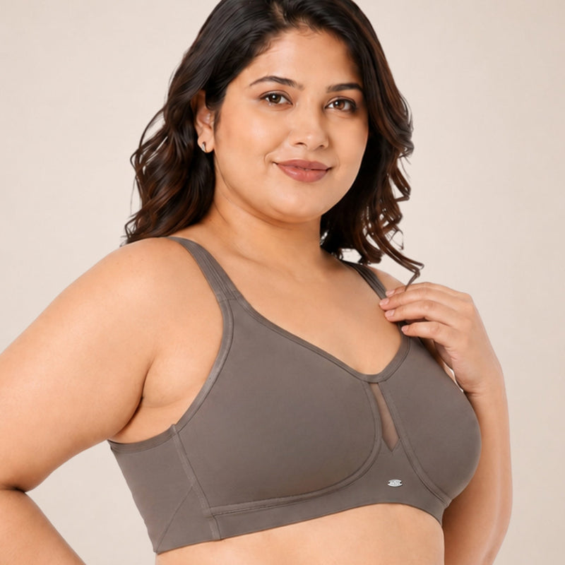 Full Coverage Minimizer Bra with No-Show Cups