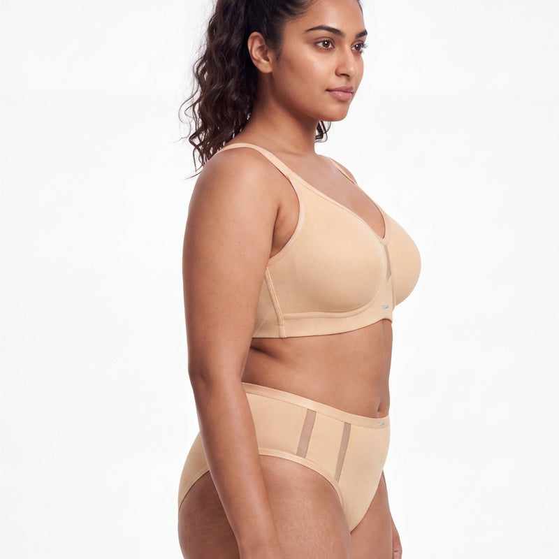 Full Coverage Minimiser Bra with High Waist Brief Set