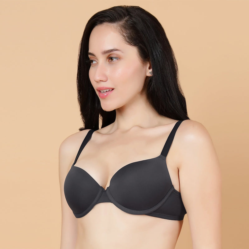 Padded Underwired Medium Coverage T-Shirt Bra with Push-Up Look