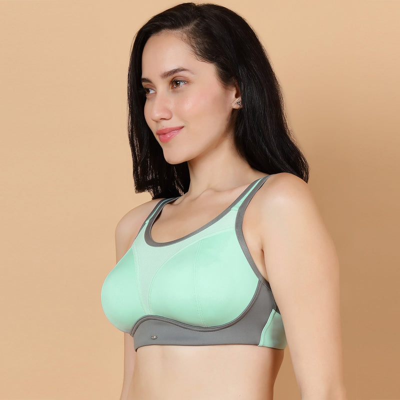 Medium Impact Lightly Padded Non Wired Extreme Coverage Sports Bra