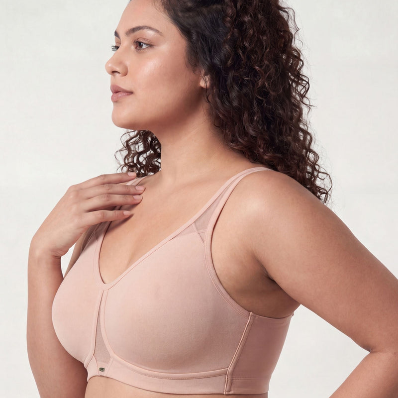 Non Padded Non wired Full Coverage Spacer Fabric Cups Minimiser T-Shirt Bra