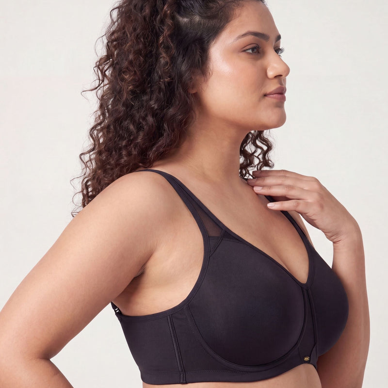 Non Padded Non wired Full Coverage Spacer Fabric Cups Minimiser T-Shirt Bra