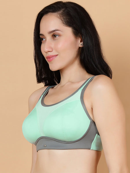 Medium Impact Lightly Padded Non Wired Extreme Coverage Sports Bra