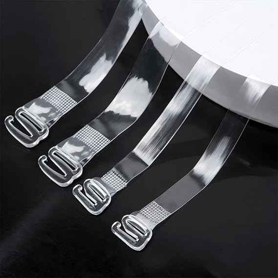 Women Pack Of 4 Sets Invisible Soft Clear Transparent Replacement Bra Shoulder Straps