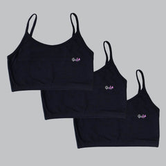 SOIE Woman - Cotton Spandex Super Soft Training Bra for Girls (Pack of 3) - -for Women