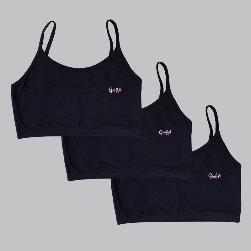 SOIE Woman - Cotton Spandex Super Soft Training Bra for Girls (Pack of 3) - -for Women