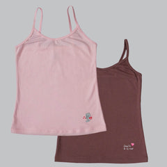 SOIE Woman - Printed Cotton Spandex Super Soft Camisole for Girls (Pack of 2) - -for Women