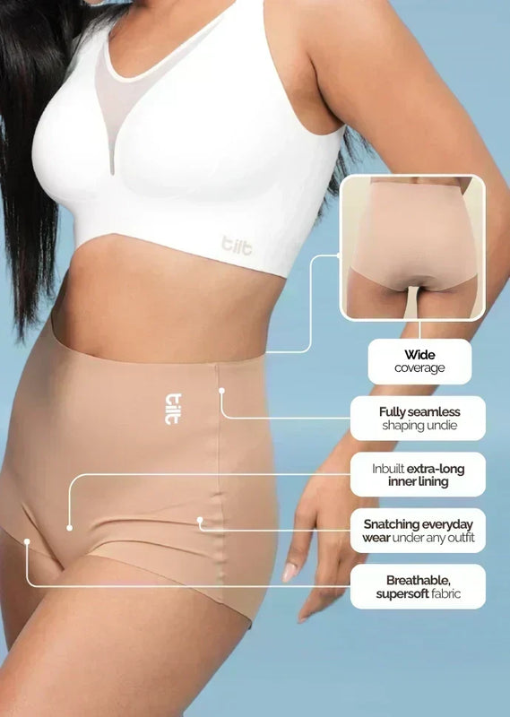 Set - Blush Wave Bra and Beige Shaper Underwear
