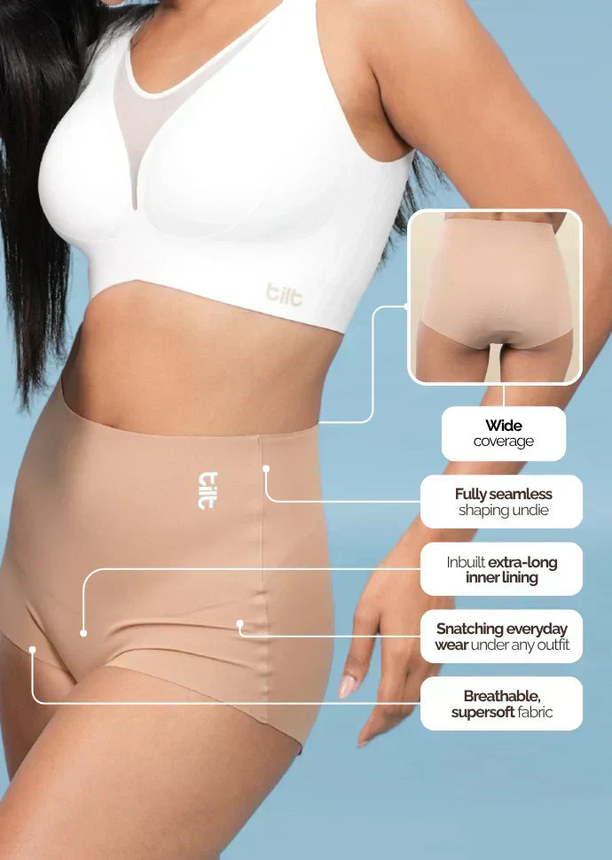 Set - Blush Wave Bra and Beige Shaper Underwear