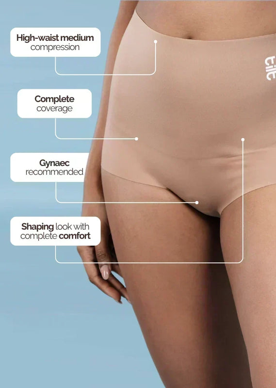 Set - White Minimiser Bra and Beige Shaper Underwear