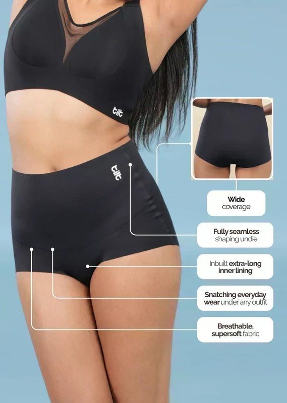 Set - Black Minimiser Bra and Black Shaper Underwear