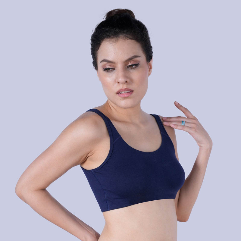 SOIE Woman - Non Wired Non Padded Full Coverage Low Impact Slip on Sports Bra - Lounge Bra -for Women