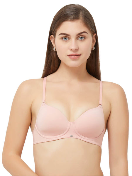 SOIE Woman - Semi/Medium Coverage Padded Non Wired T-shirt Bra with Detachable Straps - Bra -for Women