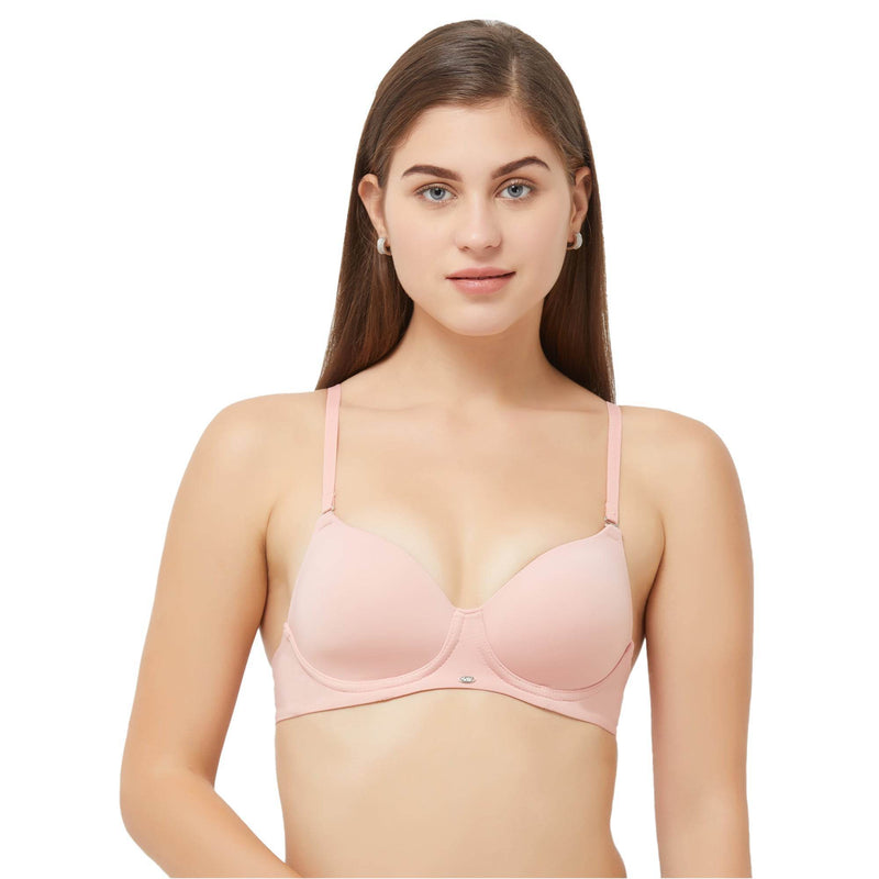 SOIE Woman - Semi/Medium Coverage Padded Non Wired T-shirt Bra with Detachable Straps - Bra -for Women