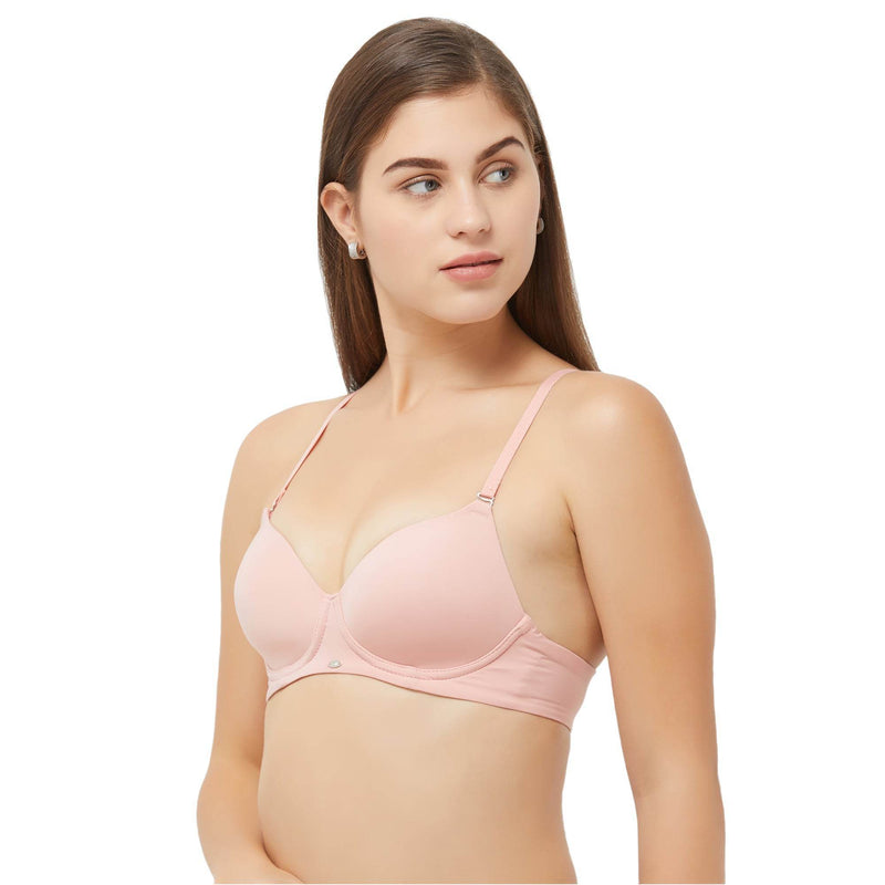 SOIE Woman - Semi/Medium Coverage Padded Non Wired T-shirt Bra with Detachable Straps - Bra -for Women