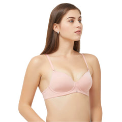 SOIE Woman - Semi/Medium Coverage Padded Non Wired T-shirt Bra with Detachable Straps - Bra -for Women