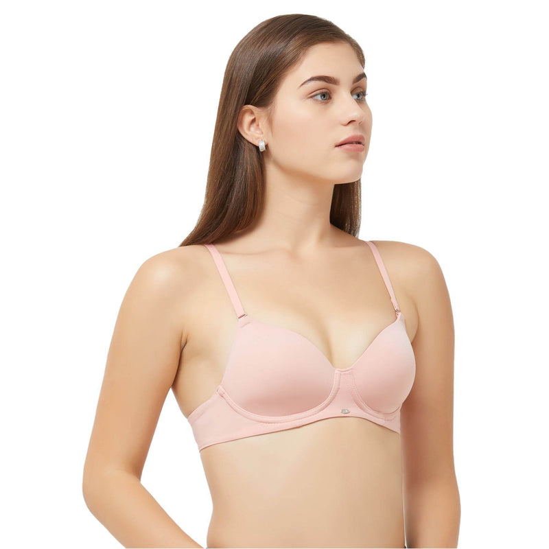 SOIE Woman - Semi/Medium Coverage Padded Non Wired T-shirt Bra with Detachable Straps - Bra -for Women