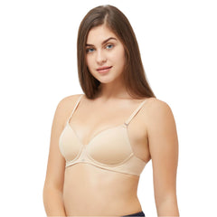 SOIE Woman - Semi/Medium Coverage Padded Non Wired T-shirt Bra with Detachable Straps - Bra -for Women