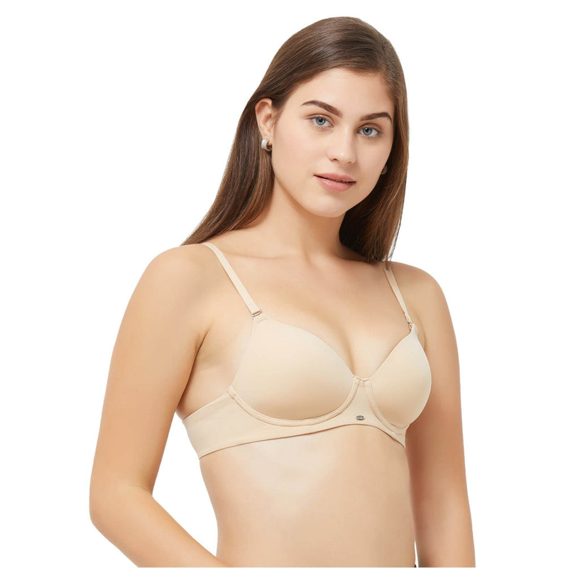 SOIE Woman - Semi/Medium Coverage Padded Non Wired T-shirt Bra with Detachable Straps - Bra -for Women