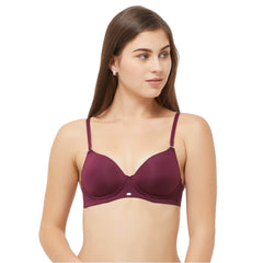 SOIE Woman - Semi/Medium Coverage Padded Non Wired T-shirt Bra with Detachable Straps - Bra -for Women
