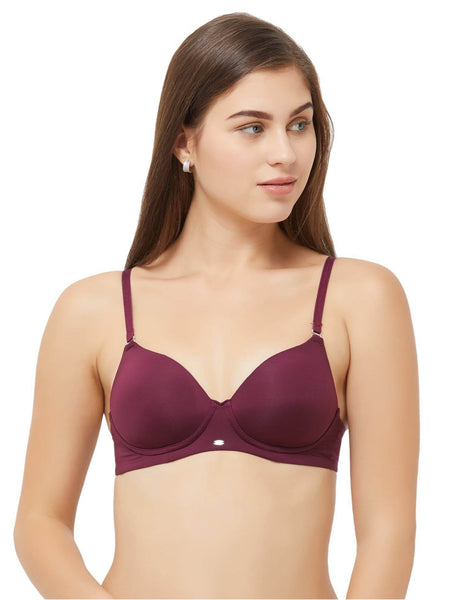 SOIE Woman - Semi/Medium Coverage Padded Non Wired T-shirt Bra with Detachable Straps - Bra -for Women