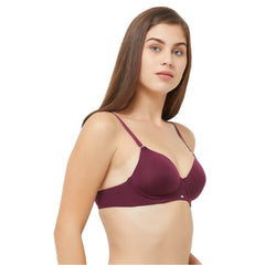 SOIE Woman - Semi/Medium Coverage Padded Non Wired T-shirt Bra with Detachable Straps - Bra -for Women