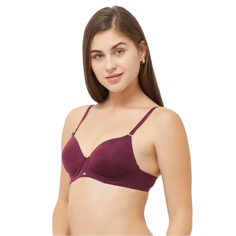 SOIE Woman - Semi/Medium Coverage Padded Non Wired T-shirt Bra with Detachable Straps - Bra -for Women