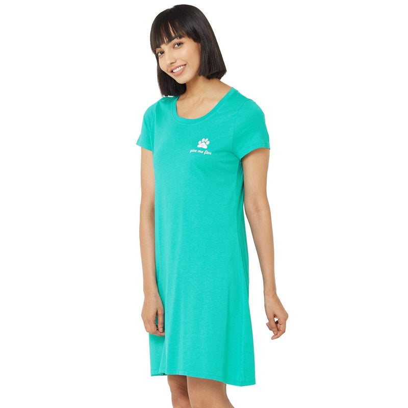 SOIE Woman - Half sleeve printed sleepshirt - -for Women