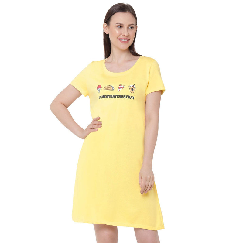 SOIE Woman - Half sleeve printed sleepshirt - -for Women