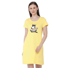 SOIE Woman - Half sleeve printed sleepshirt - -for Women