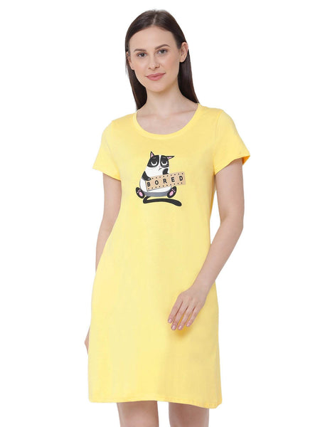 SOIE Woman - Half sleeve printed sleepshirt - -for Women